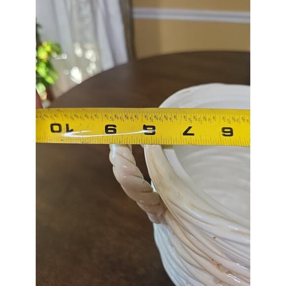 Fitz & Floyd Basket Weave Cookie Jar / Canister - Apple Pear Grape Peach 11 X 9 - Picture 10 of 16